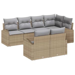 vidaXL Set de canapele pentru grădină 7 pcs Beige și gri deschis