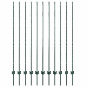 vidaXL St&acirc;lp de gard &icirc;ncorporat 11 buc. Verde 200 cm