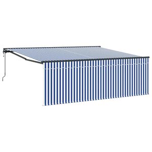vidaXL Copertină retractabilă Albastru și Alb 400 &times; 300 cm