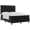 vidaXL Pat cu arcuri cu saltea cu headboard Negru 140 x 200 cm Catifea