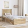 vidaXL Cadru de pat cu headboard Sonoma 90 x 190 cm Lemn de pin masiv