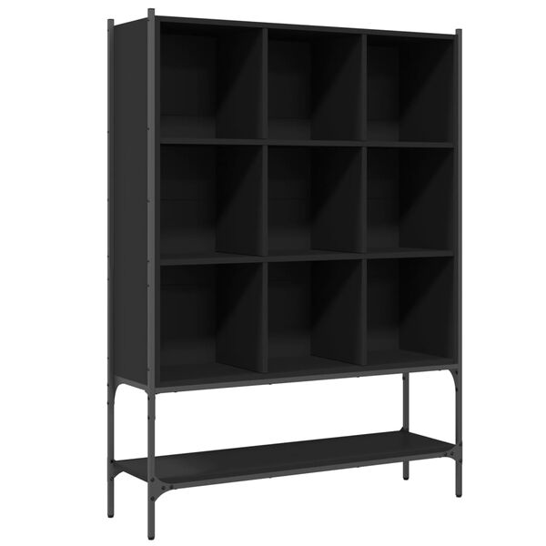 vidaXL Bibliotecă, negru, 102x30x141,5 cm, lemn prelucrat