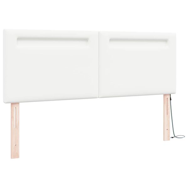 vidaXL Tăblie LED Alb 160 cm Piele artificială