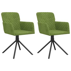 vidaXL Scaune de bucătărie pivotante, 2 buc., verde deschis, catifea