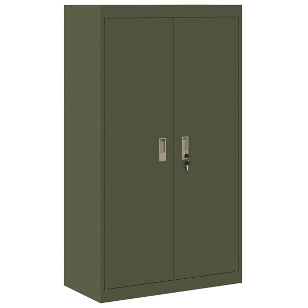 vidaXL Dulap de depozitare 2 pcs Verde măsliniu 80 x 40 x 140 cm Oțel