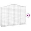 vidaXL Coșuri gabion arcuite 5 buc, 200x30x140/160cm, fier galvanizat