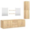 vidaXL Set de mobilier de baie cu 7 piese, lemn prelucrat din stejar