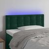 vidaXL Tăblie de pat cu LED, verde &icirc;nchis, 100x5x78/88 cm, catifea