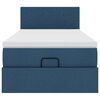 vidaXL Cadru de pat otoman cu saltea țesătură albastră 80x200cm