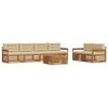vidaXL Set de canapele de exterior cu pernă 7 pcs Natural și Bej