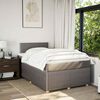 vidaXL Pat box spring cu saltea, gri taupe, 120x200 cm, textil