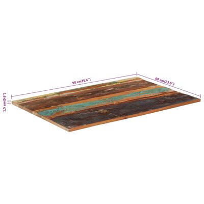 vidaXL Blat masă dreptunghiular 60x90 cm lemn masiv reciclat 15-16 mm