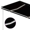 vidaXL Copertină retractabilă manual cu LED, antracit, 3x2,5 m