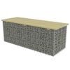 vidaXL Bancă gabion, 120 cm, oțel galvanizat și lemn de pin