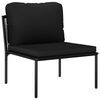 vidaXL Set mobilier de grădină cu perne, 6 piese, negru, PVC