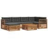 vidaXL Set de canapele de exterior 7 buc. Natural și Antracit
