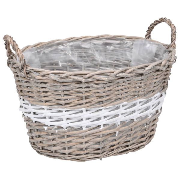 vidaXL Strat înălțat, 3 buc., răchită cu căptușeală PE