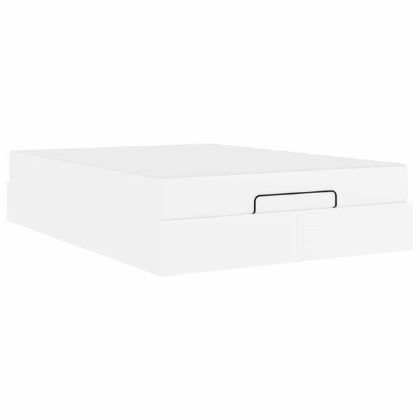 vidaXL Cadru de pat cu saltea cu saltea 2 pcs Alb PVC