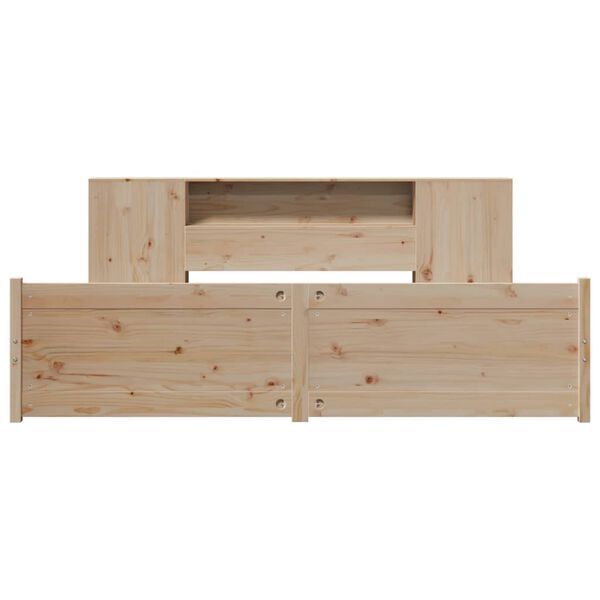 vidaXL Pat cu bibliotecă fără saltea, 180x200 cm, lemn masiv de pin