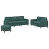 vidaXL Set de canapele, 3 piese, verde &icirc;nchis, catifea