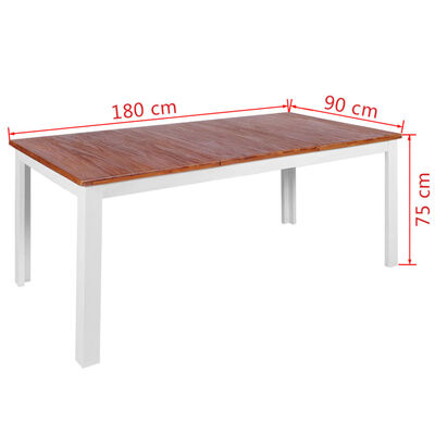 vidaXL Masă de sufragerie din lemn masiv de tec și mahon 180x90x75 cm