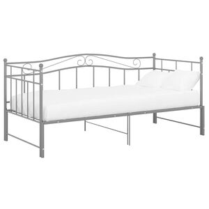 vidaXL Cadru pat canapea extensibilă, gri, 90x200 cm, metal