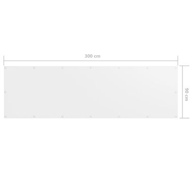 vidaXL Paravan de balcon, alb, 90 x 300 cm, țesătură oxford