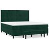 vidaXL Pat box spring cu saltea, verde &icirc;nchis, 160x200 cm, catifea