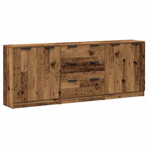 vidaXL Dulap, 3 buc., lemn &icirc;nvechit, 60x30x70 cm, lemn prelucrat