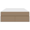vidaXL Pat cu saltea și spațiu de depozitare 2 pcs Cappuccino Piele