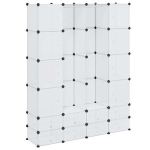 vidaXL Dulap modular cu 18 compartimente alb 37 x 146 x 180,5 cm
