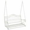 vidaXL Bancă swinging Oțel 115 x 61 x 63 cm Alb Antic