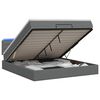 vidaXL Pat Ottoman cu Saltea și LED Gri &icirc;nchis 140 x 190 cm Țesătură