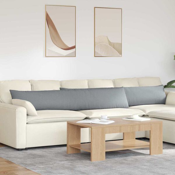 vidaXL Perne pentru canapea 2 pcs Gri deschis 200 x 40 cm țesătură