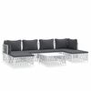 vidaXL Set mobilier de grădină cu perne, 7 piese, alb, oțel