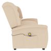 vidaXL Fotoliu de masaj rabatabil cu 3 locuri, crem, textil