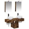 vidaXL Set dulap baie 5 pcs Stejar fumuriu 40 x 10,5 x 60,5 cm