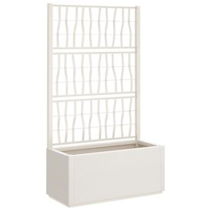 vidaXL Jardinieră de grădină cu spalier, alb, 80x36x140 cm, PP