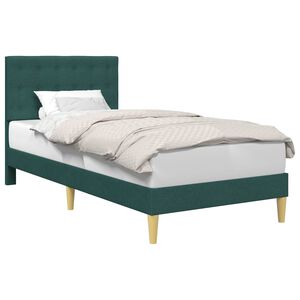 vidaXL Cadru de pat cu headboard Verde &icirc;nchis 80 x 200 cm Țesătură