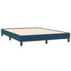 vidaXL Pat box spring cu saltea, albastru &icirc;nchis, 160x210 cm, catifea