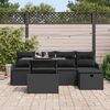 vidaXL Set de canapele pentru grădină cu pernă 6 pcs Negru Rattan poli