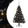 vidaXL Pom de Crăciun artificial pre-iluminat Negru 150 cm PVC