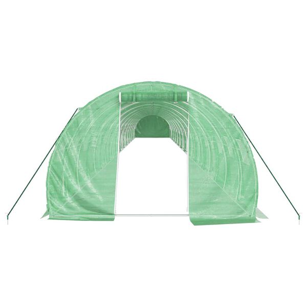 vidaXL Seră cu cadru din oțel, verde, 72 m², 24x3x2 m