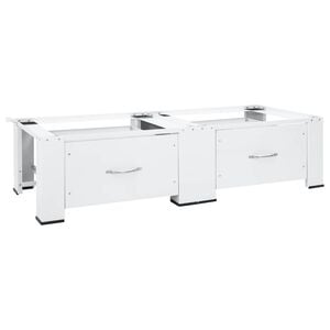 vidaXL Suport dublu pentru mașina de spălat/uscător, cu sertare, alb