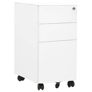 vidaXL Dulap dosare mobil, alb, 30x45x59 cm, oțel
