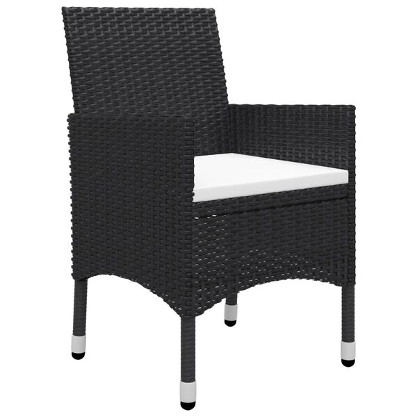 vidaXL Set mobilier de grădină, 5 piese, negru