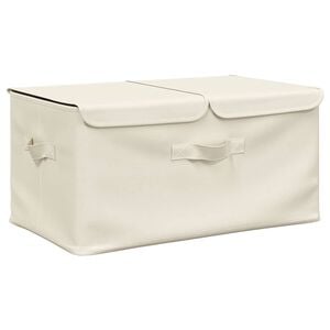 vidaXL Cutie de depozitare, crem, 50x30x25 cm, material textil