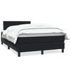 vidaXL Pat box spring cu saltea, negru, 120x210 cm, catifea
