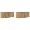 vidaXL Set Dulap TV montat pe perete 2 pcs Stejar Artizanal