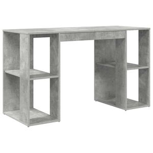 vidaXL Birou Gri din beton Lemn prelucrat 130 x 50.5 x 75 cm